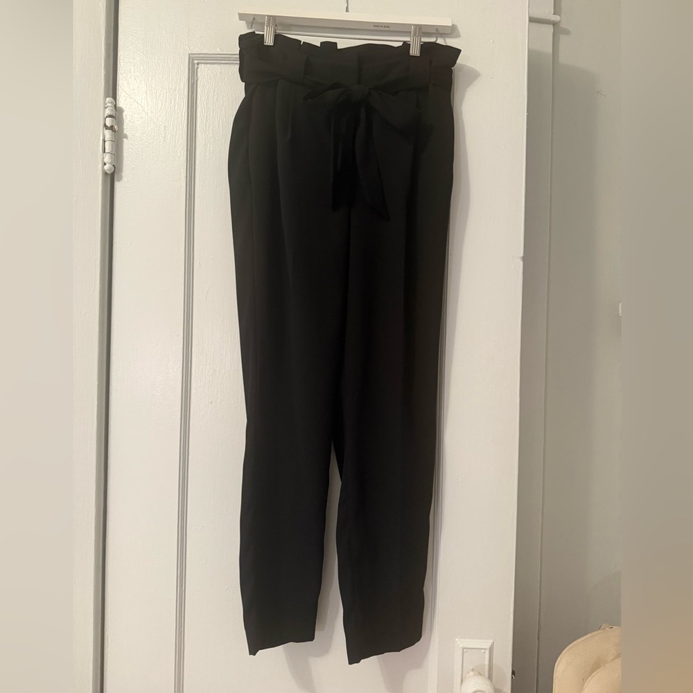 Express Black Women's Trousers with Bow